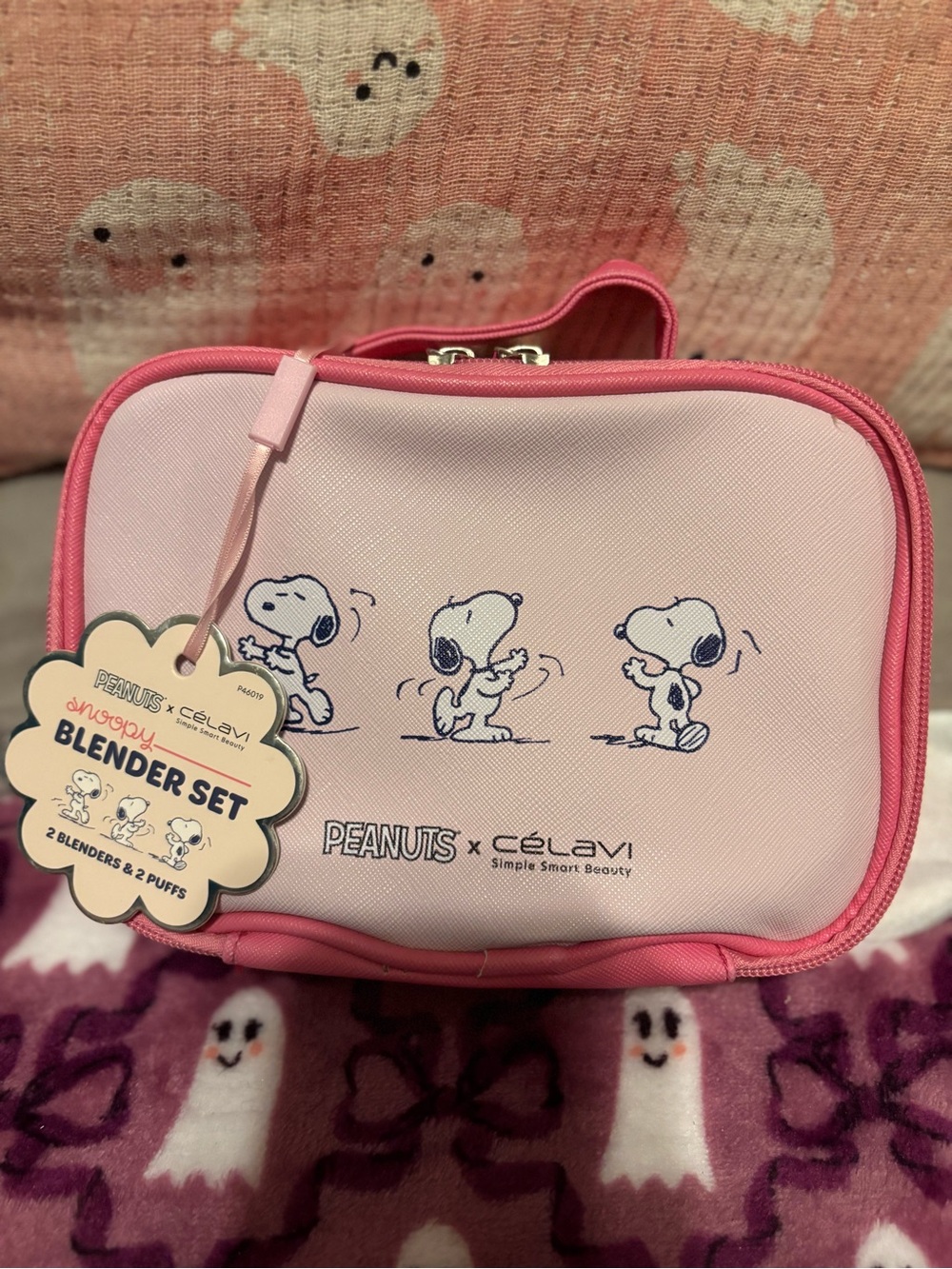 Peanuts Pink Snoopy Kids Cosmetic Pouch